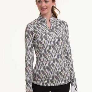 EP NY Golf Cooling Mositurewicking Womens Polo Leopard Houndstooth